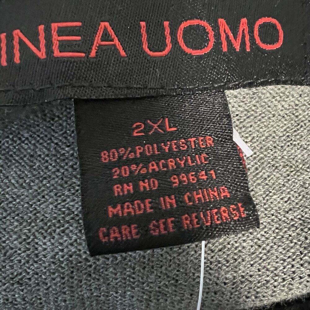 New Linea Uomo Men’s‎ 2xl Gray  Beige Sweater Vest V Neck - Picture 6 of 9